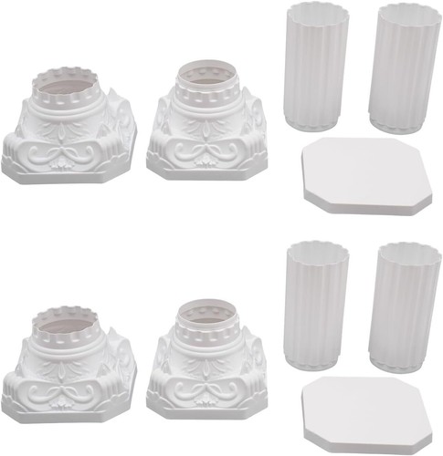 4pcs white roman - columns, set