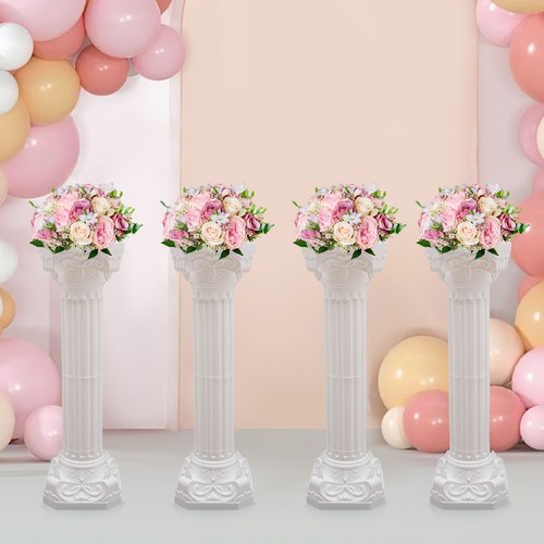 4pcs white roman - white, columns