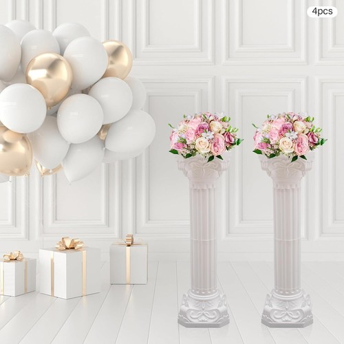 4pcs white roman columns set - white,